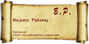 Bajusz Patony névjegykártya